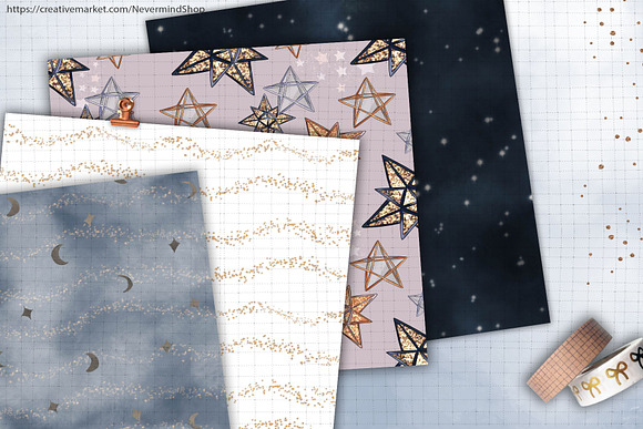 Starry Night Galaxy patterns in Patterns - product preview 3