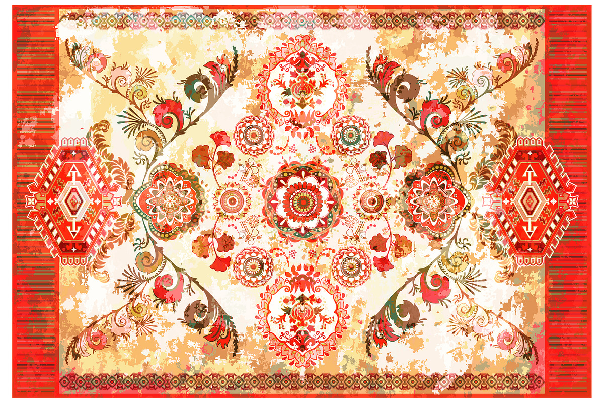Vector design for rug, carpet, shawl in Illustrations - product preview 8