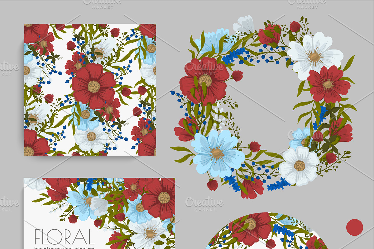 Floral backgrounds template EPS 10 in Card Templates - product preview 8