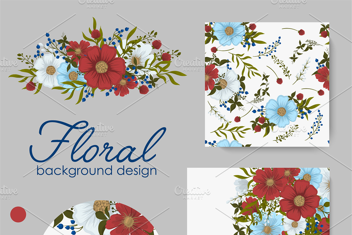 Floral backgrounds template EPS 10 in Card Templates - product preview 8