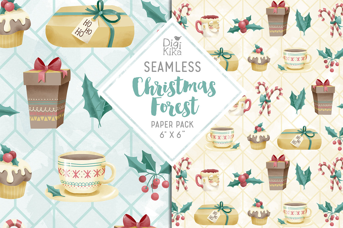 Christmas Forest Seamless Patterns in Patterns - product preview 4