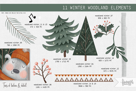 Winter Woodland Clip Art Bundle in Illustrations - product preview 2