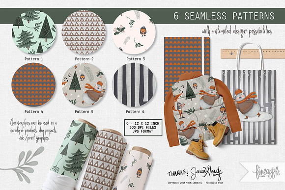 Winter Woodland Clip Art Bundle in Illustrations - product preview 3
