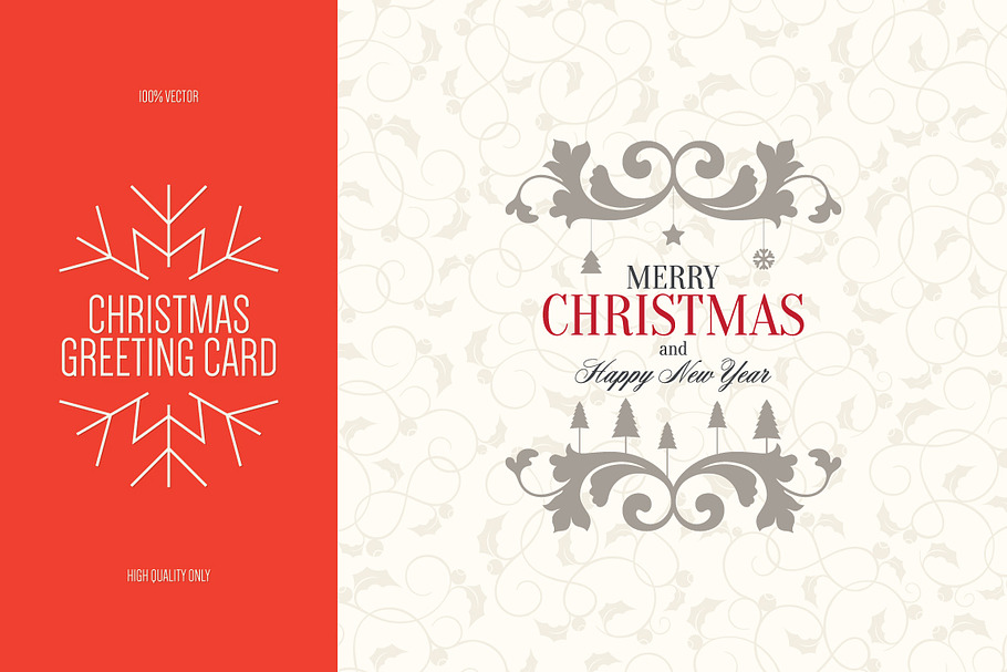 Christmas and New Year greeting card in Postcard Templates - product preview 8