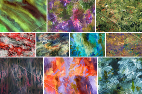 Nebula: watercolor seamless patterns in Patterns - product preview 1