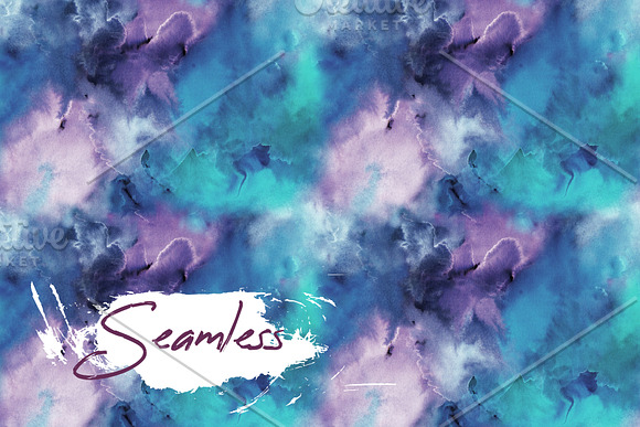 Nebula: watercolor seamless patterns in Patterns - product preview 5