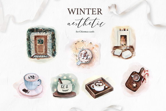 Winter Season Watercolor collection in Illustrations - product preview 7