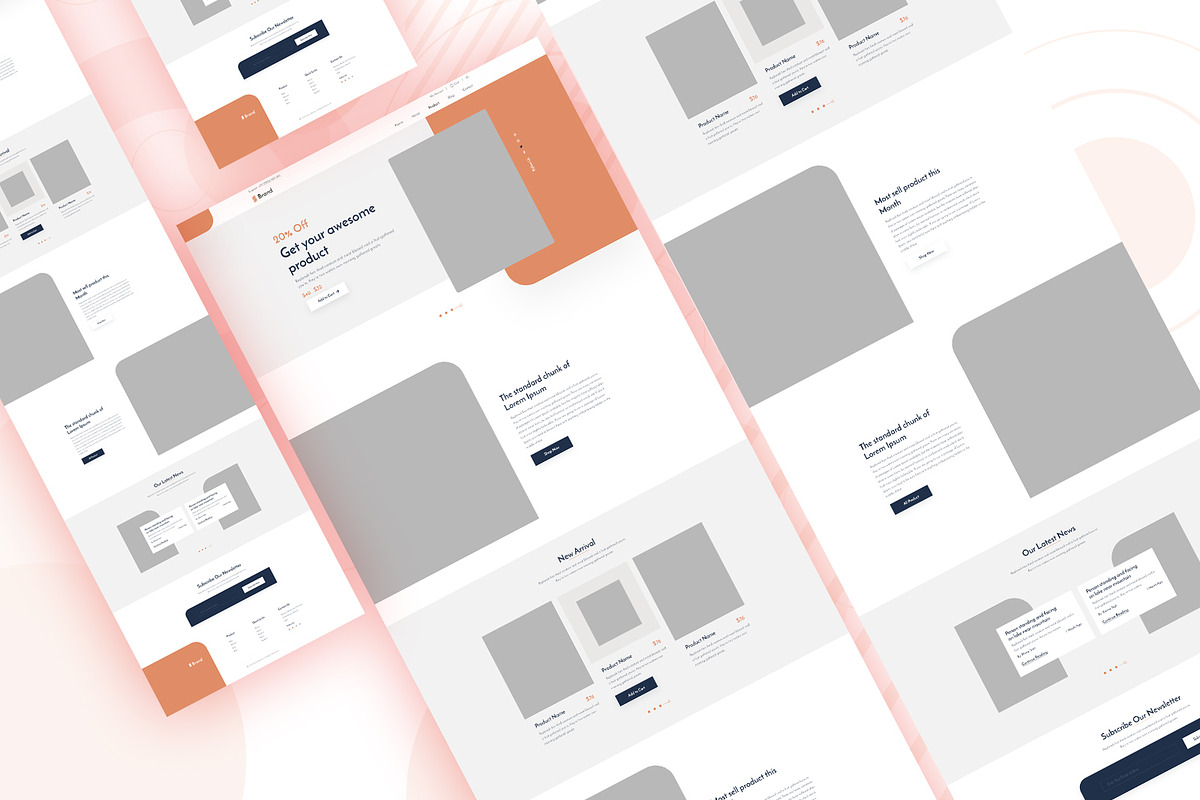 Landing Page- Wire framing in Wireframe Kits - product preview 8