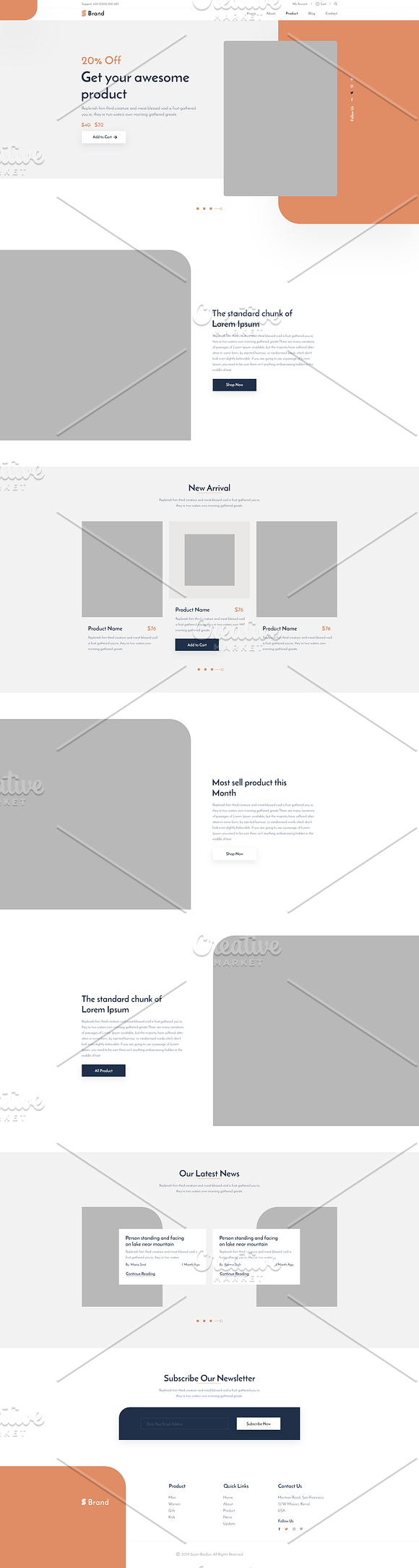Landing Page- Wire framing in Wireframe Kits - product preview 1