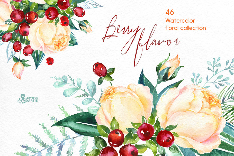 Berry Flavor. Floral collection in Illustrations - product preview 8