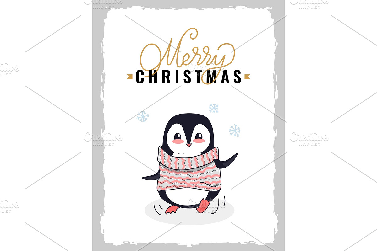 Merry Christmas Postcard with in Illustrations - product preview 8