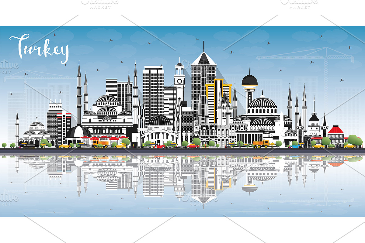 Turkey City Skyline in Illustrations - product preview 8