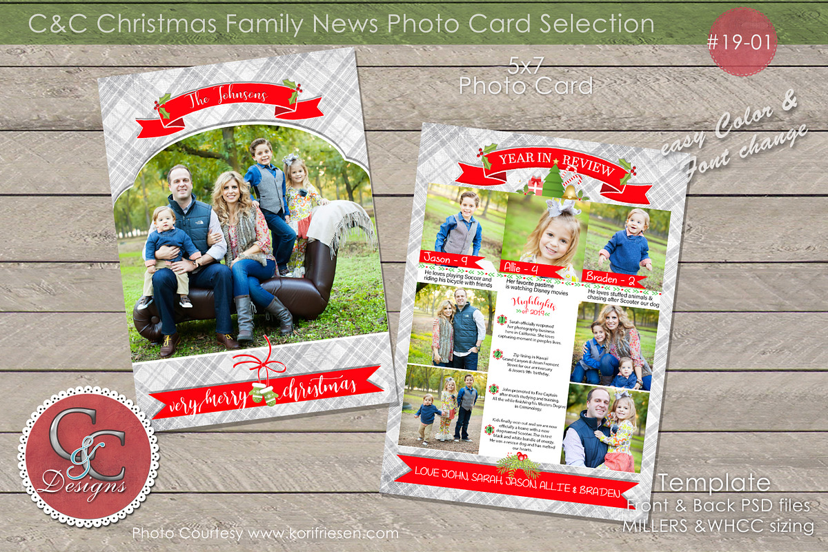 Christmas Year End Review Photo Card in Card Templates - product preview 8