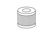 Car oil filter linear icon on white