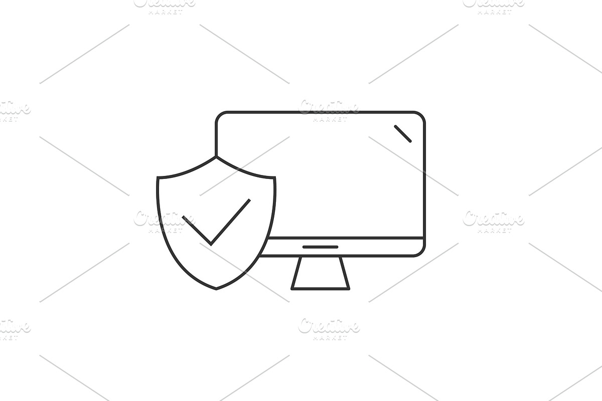 Desktop computer protected icon in Icons - product preview 8
