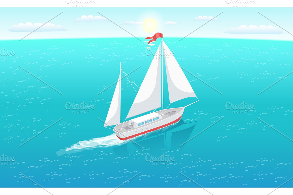 Modern Yacht Marine Nautical in Illustrations - product preview 8
