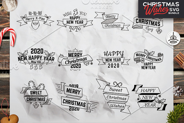 Christmas & New Year Labels & Badges