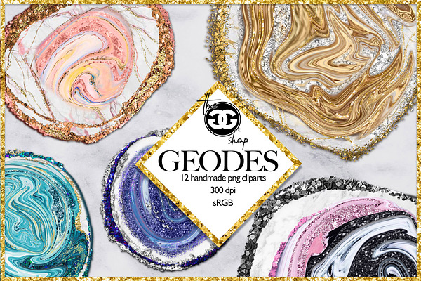 Geodes & Crystals Pngs clip arts