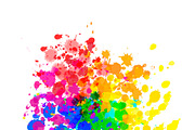 Bright colorful paint splashes