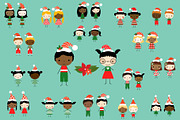 Cute Christmas Stick Figures Clipart