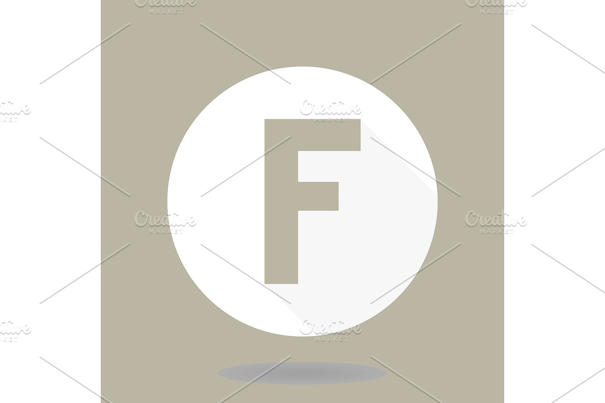 Fine Vector Flat Icon With Letter F in Icons - product preview 8