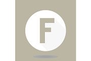 Fine Vector Flat Icon With Letter F