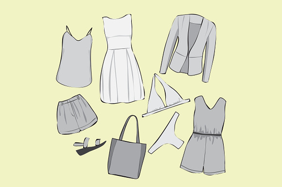 Woman Clothes in Illustrations - product preview 4