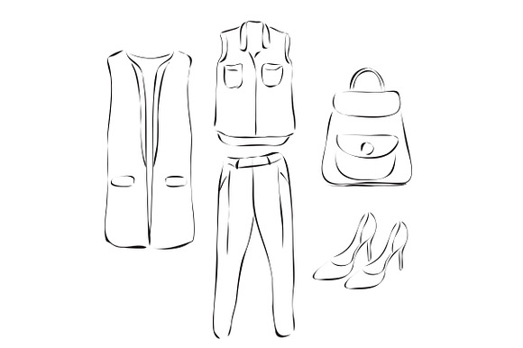 Woman Clothes in Illustrations - product preview 5