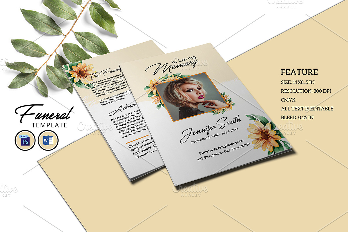Funeral Program Template - V939 in Brochure Templates - product preview 8