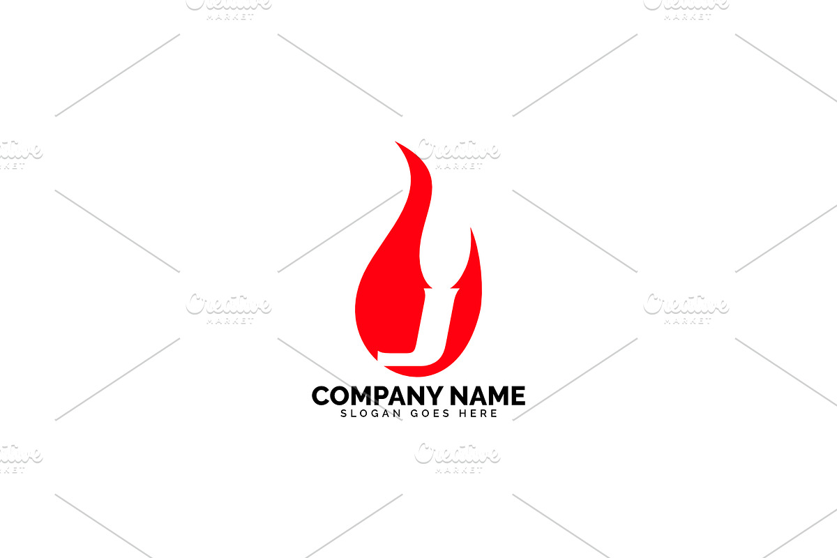 j letter flame logo in Logo Templates - product preview 8