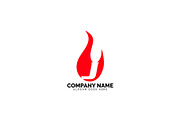 j letter flame logo