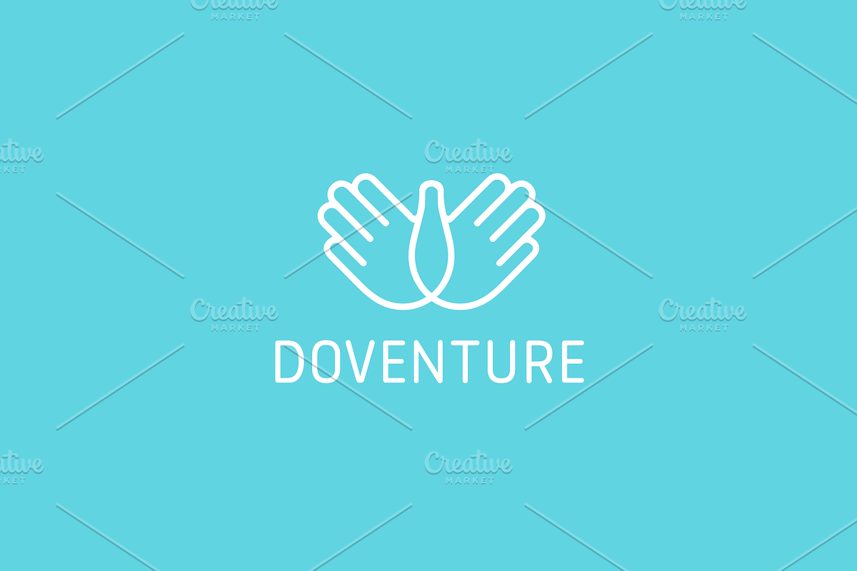 Dove with two hands logo template in Logo Templates - product preview 8
