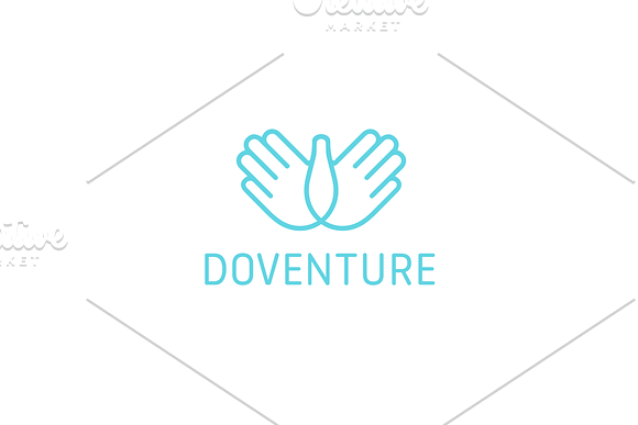Dove with two hands logo template in Logo Templates - product preview 1