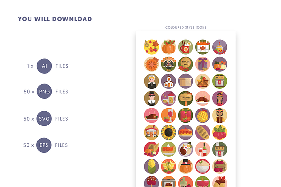 50 Thanksgiving Icons in Icons - product preview 7