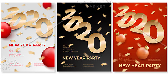2020 New Year Banner-Poster EPS, PSD in Illustrations - product preview 1