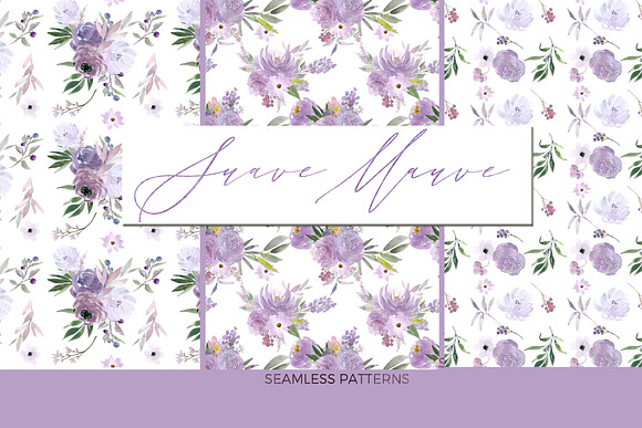 Sauve Mauve. Watercolor flowers in Illustrations - product preview 11