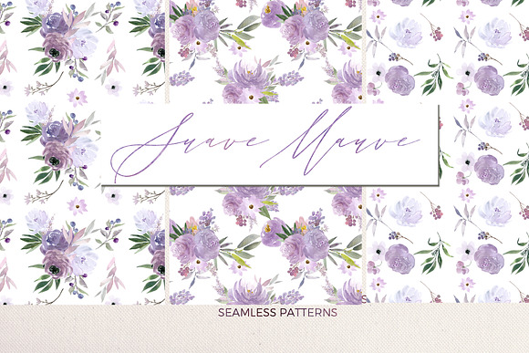 Sauve Mauve. Watercolor flowers in Illustrations - product preview 12