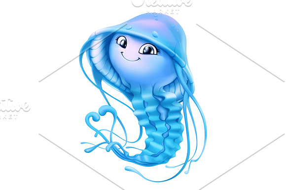 Sea animal on colorful background in Illustrations - product preview 2