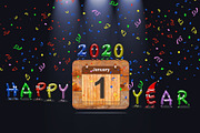 Illustration with Happy New Year 202