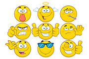 Yellow Emoji Face Collection Set - 3