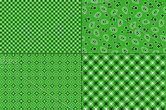 Seamless Green Bandana Patterns in Patterns - product preview 4