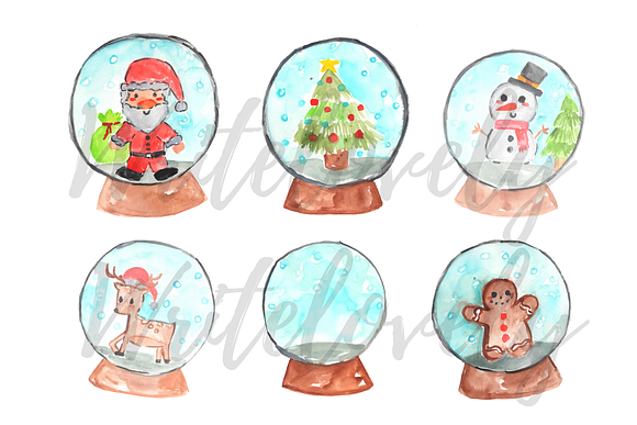 Christmas Snowglobe Clipart in Illustrations - product preview 1