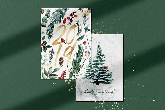 Winter Holiday Watercolor Set in Illustrations - product preview 2