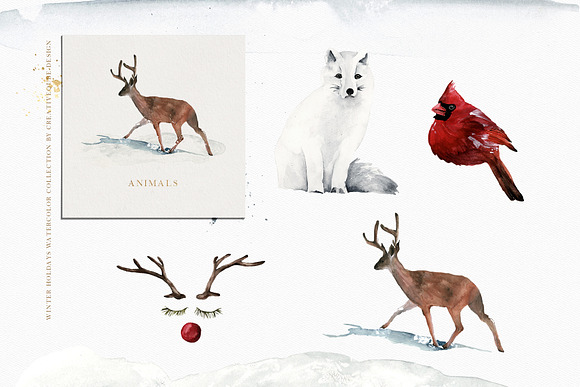 Winter Holiday Watercolor Set in Illustrations - product preview 19