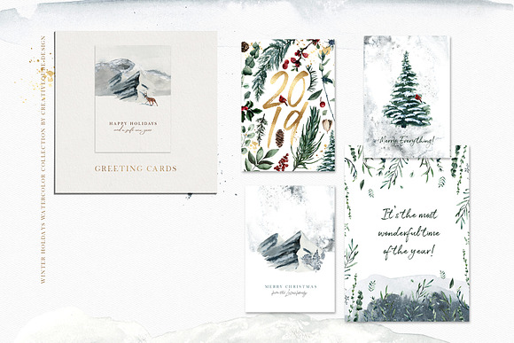 Winter Holiday Watercolor Set in Illustrations - product preview 20