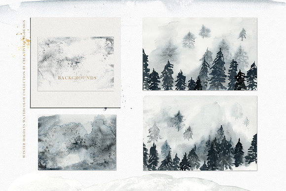Winter Holiday Watercolor Set in Illustrations - product preview 22