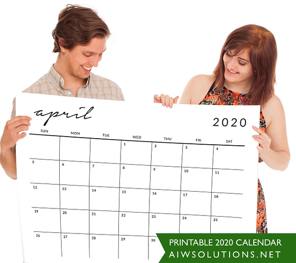 2020 monthly calendar -IDO4 in Stationery Templates - product preview 4