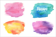Watercolor spots and banners