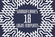 18 snowflakes logos templates