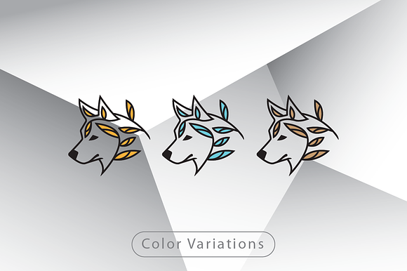 Floral Siberian Husky Logo Template in Logo Templates - product preview 2